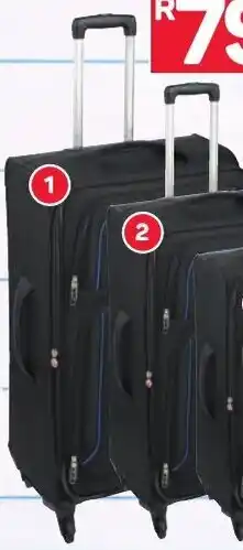 Tosca 4-Wheel Spinner Black Trolley 70cm