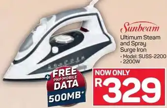 Pick n Pay Sunbeam Ultimum Steam and Spray Iron 2200W offer