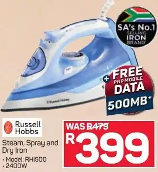 Pick n Pay Russell Hobbs Steam and Spray Dry Iron 2400W offer