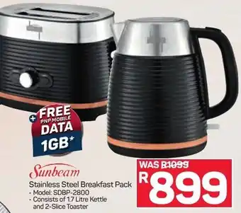Pick n Pay Sunbeam Stainless Steel Breakfast Pack offer