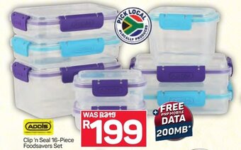 Pick n Pay Addis Clip 'n Seal 16-piece Foodsavers Set offer
