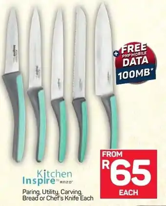 Pick n Pay Kitchen Inspire Paring, Utility, Carving Bread or Chief's Knife offer