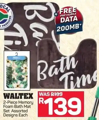 Pick n Pay Waltex 2-piece Memory Foam Bath Mat Set offer