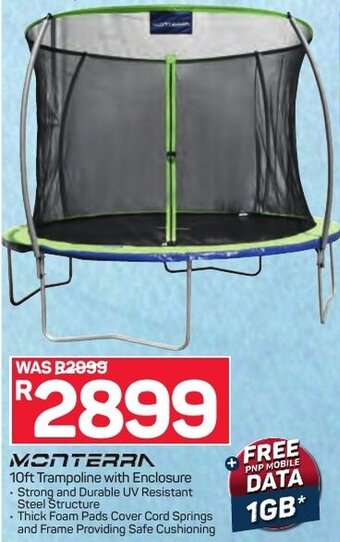 Pick n Pay Monterra 10ft Trampoline with Enclosure offer
