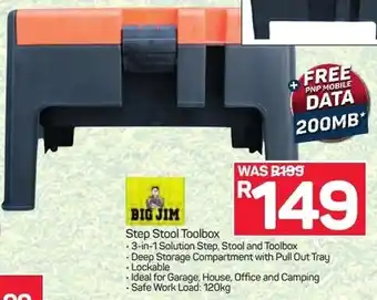 Big Jem Step Stool Toolbox 120kg