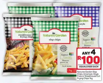 Pick n Pay Natures Garden Slap Chips, American-Style Fries or Steakhouse Cut Frying Chips 4x1kg offer