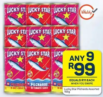 Pick n Pay Lucky Star Pilchards Assorted 9x155g offer