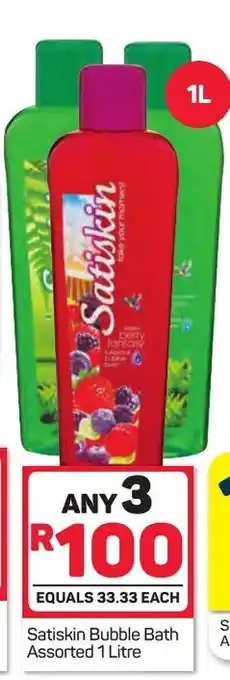 Pick n Pay Satiskin Bubble Bath 3x1L offer