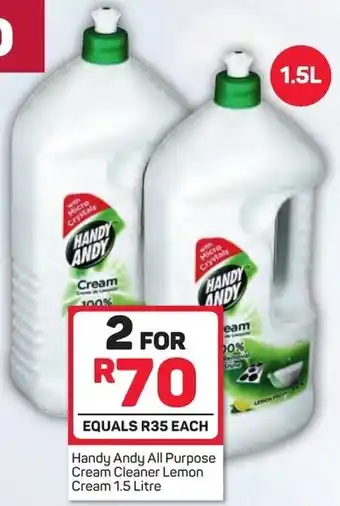 Pick n Pay Handy Andy All Purpose Cream Cleaner Lemon Cream 2x1.5L offer