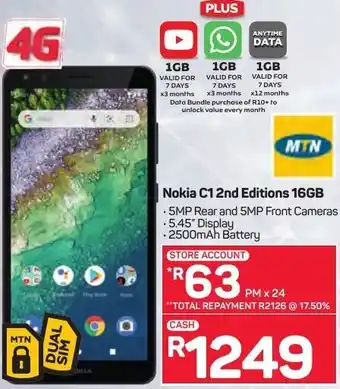 Pick n Pay Nokia C1 2nd Editions 16GB offer