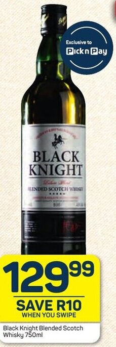 Pick n Pay Black Knight Blended Scotch Whisky 750ml offer