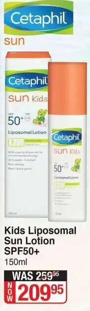 Dis-Chem Kids Liposomal Sun Lotion SPF50+ 150ml offer