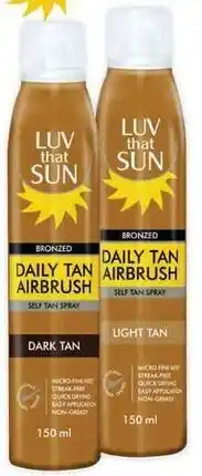 Dis-Chem Bronzed Daily Tan Airbrush Self Tan Spray 150ml/Assorted offer