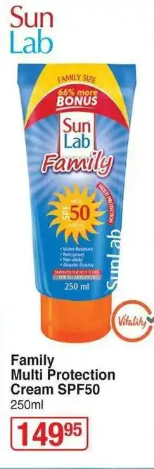 Dis-Chem Family Multi Protection Cream SPF50 250ml offer
