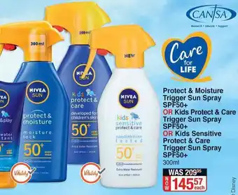 Protect & Moisture Trigger Sun Spray SPF50+ or Kids Protect & Care Trigger Sun Spray SPF50+ or Kids Sensitive Protect 300ml