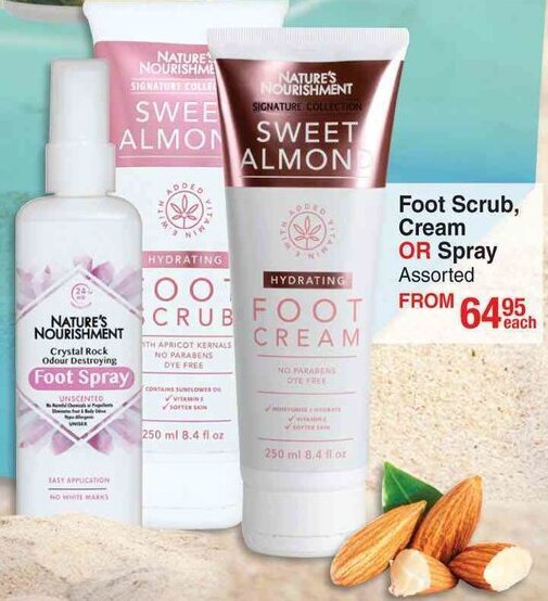 Foot Scrub, Cream or Spray Assorted offer at DisChem