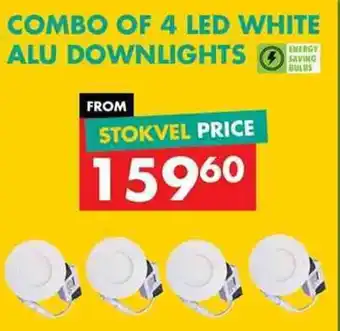LED White Alu Downlights (Combo of 4)