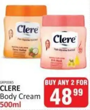 KitKat Cash and Carry Clere Body Cream 2x500ml offer