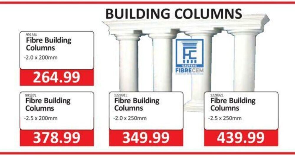 Fibre Building Columns 2.0 x 200mm offer at KitKat Cash and Carry