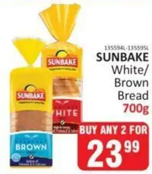 KitKat Cash and Carry Sunbake White/Brown Bread 2x700g offer