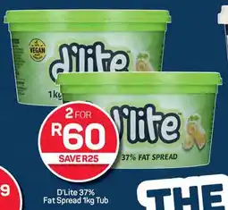 Pick n Pay D'Lite 37% Fat Spread 1kg Tub offer