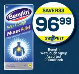 Pick n Pay Benylin Wet Cough Syrup Assorted 200ml Each offer