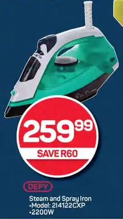 Pick n Pay DEFY Steam and Spray Iron offer