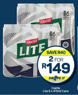 Pick n Pay Castle Lite 6 x 410ml Cans offer