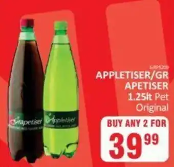 KitKat Cash and Carry Appletiser/GR Apetiser Pet Original 2x1.25lt offer