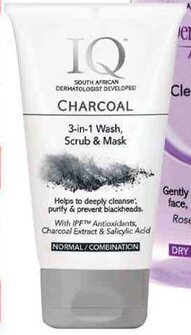 Dis-Chem IQ Charcoal 3-in-1 Wash, Scrub & Mask 150ml offer