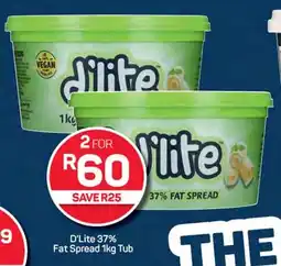 Pick n Pay Hypermarket D'Lite 37% Fat Spread 1kg Tub offer