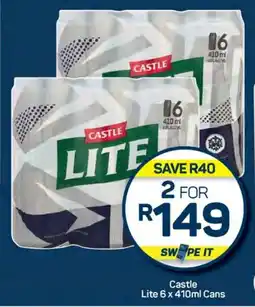 Pick n Pay Hypermarket Castle Lite 6 x 410ml Cans offer