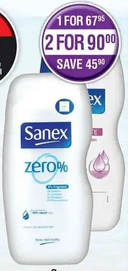 Dis-Chem Sanex Shower Cream or Shower Gel 200ml/ Assorted offer