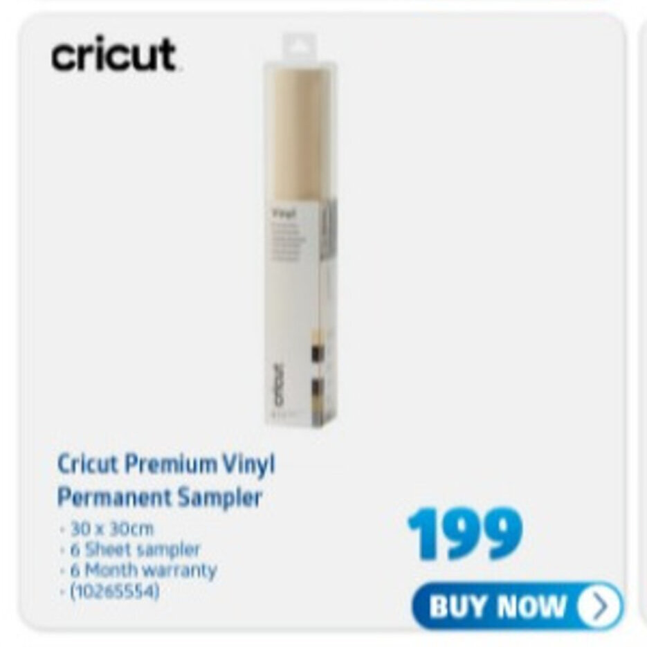 Cricut Premium Vinyl Permanent Sampler offer at Incredible Connection