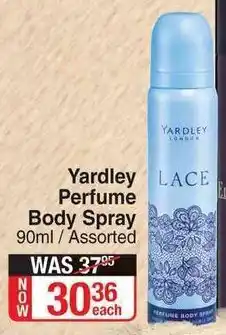 Dis-Chem Yardley Perfume Body Spray 90ml offer
