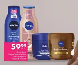 Save Hyper Nivea Body Lotion/Creams 400ml (Excluding Q10/ Repair & Protect) offer