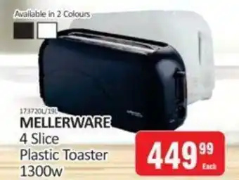 KitKat Cash and Carry Mellerware 4 Slice Plastic Toaster 1300W offer