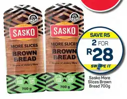 Pick n Pay Hypermarket Sasko More Slices Brown Bread 700g offer