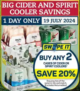 Pick n Pay Hypermarket CASES OF CIDER OR SPIRIT COOLERS offer