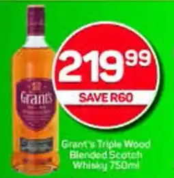 Pick n Pay Grant's Triple Wood Blended Scotch Whisky 750ml offer