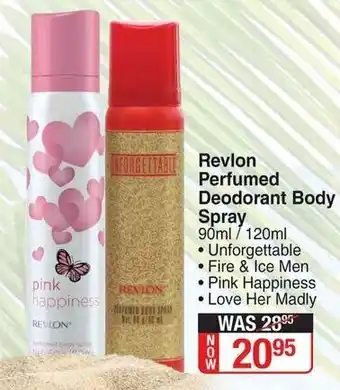 Dis-Chem Revlon Perfumed Deodorant Body Spray 90ml/120ml offer