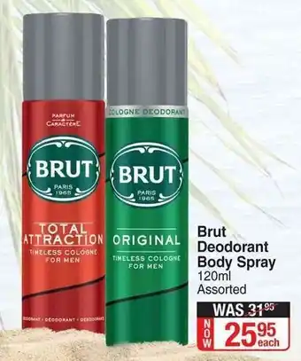 Dis-Chem Brut Deodorant Body Spray 120ml offer