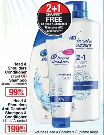 Dis-Chem Head & Shoulders Anti-Dandruff Shampoo & Conditioner 1 Litre offer