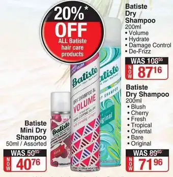 Dis-Chem Batiste Mini Dry Shampoo 50ml offer