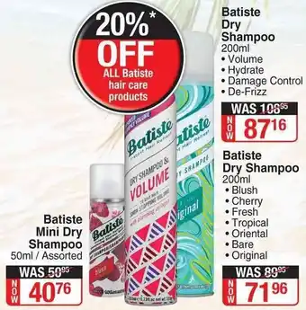 Dis-Chem Batiste Dry Shampoo 200ml offer