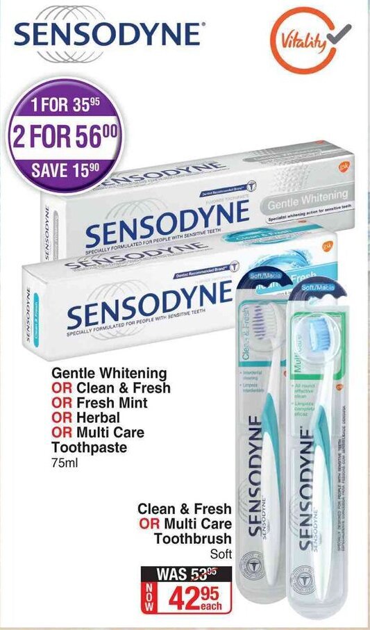Sensodyne Gentle Whitening Toothpaste 75ml offer at DisChem