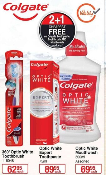 Dis-Chem Colgate Optic White Mouthwash 500ml offer