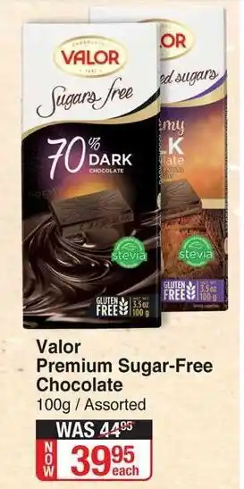 Dis-Chem Valor Premium Sugar-Free Chocolate 100g offer
