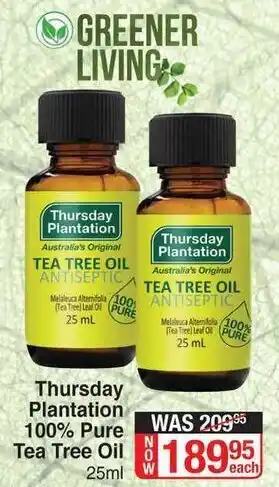 Dis-Chem Thursday Plantation 100% Pure Tea Tree Oil 25ml offer