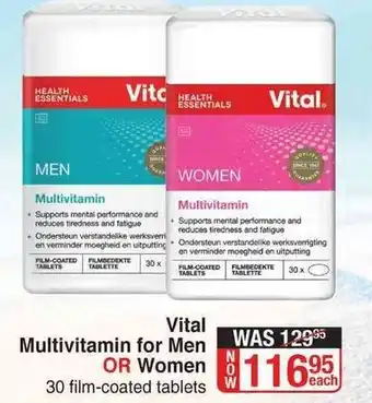 Dis-Chem Vital Multivitamin for Men or Women 30 Film-Coated Tablets offer